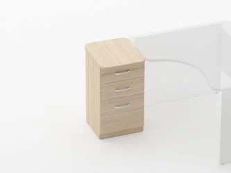 Тумба приставная на 3 ящика Глассй 3.10.15 Дуб молочный / Glassy