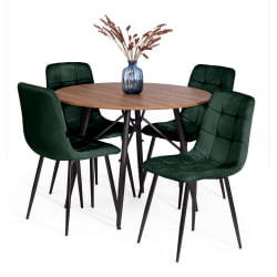 Стул CХИЛЛЙ (мод. ДЖСC-220) Велюр/металл , 44,5х52,5х88 см, дэрк греен (темно-зеленый) ХЛР57 / черный / CHILLY (mod. JSC-220) dark green HLR57