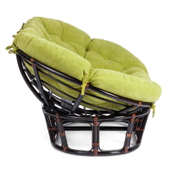 Диван МАМАСАН/МАМАСАН 23/02 В /с подушкой/ подушка 182х119 см, 169х102х80 см, Антикуе бровн (античный черно-коричневый), флок, олива, 23 / MAMASAN/МАМАСАН W Antique brown