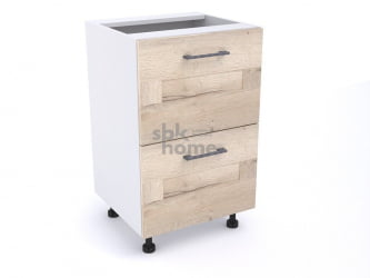 Стол с ящиками СЯ-50 (2), Дублин (500*470*820) Дуб галифакс белый, 21620