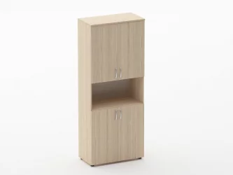 Шкаф высокий закрытый с нишей Глассй 6.19.111 Орех / Glassy