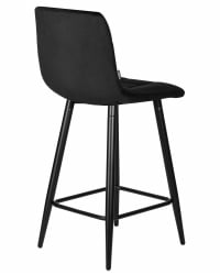 Стул полубарный ДОБРИН ОЛИВИА (черные матовые ножки, черный велюр (108-77)) / DOBRIN OLIVIA