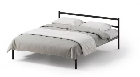 Полутороспальная кровать Метта 1400кс2000 Черная / 1400x2000