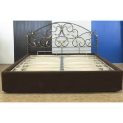 Кровать Кертис кованая с подъемным механизмом шоколад