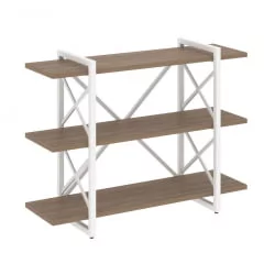 Стеллаж на регулируемых опорах - 3 полки ЛОФТ ВР.Л-МСТ.О-3.8В Металл белый Дуб Аризона / LOFT VR.L-MST.O-3.8V