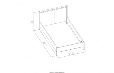 Кровать (1200) Шерлоcк 44 Дуб Сонома (спальня) / Sherlock