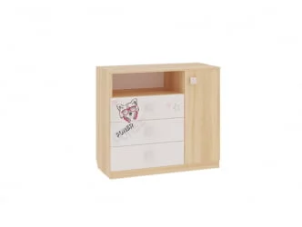 Комод Энерджи МДЕ-06 Дуб сонома Белый / MDE-06