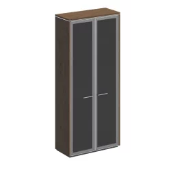 Шкаф для документов с высокими стеклянными дверями ВЕЛАР  ВЛ 344 ДТ Дуб табачный / VELAR