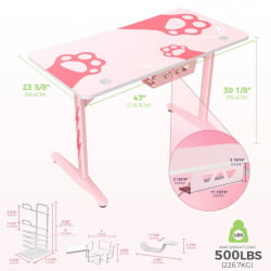 Стол для компьютера (для геймеров) ЕУРЕКА ГИП 47 Пинк / EUREKA GIP Pink