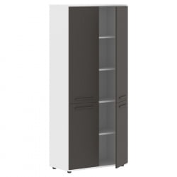 Шкаф с глухими средними и малыми дверьми ЕДИС ЕХCС 85.3 Мокко Мокко Белый / EDIS EHCS