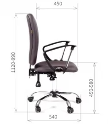 Офисное кресло для оператора CХАИРМАН 9801 Хроме темно-серый / CHAIRMAN Chrome