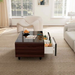 Умный кофейный столик с холодильником ЕУРЕКА ТБ135, Валнут+Блаcк / EUREKA TB135, Walnut+Black