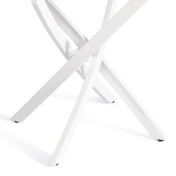 Круглый стол МАНЗАНА ЛДСП/ХПЛ/металл, 80 х 80 х 75 см, Мрамор светлый/белый / MANZANA ЛДСП/HPL/металл,