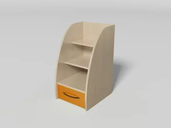 Лестница с ящиком №5 Дуб молочный/Красный