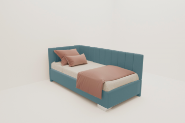 Детская кровать 120 190 ТЕРРА С ОРТОПЕДИЧЕСКИМ ОСНОВАНИЕМ (БЕРХОУСЕ) Цвет фасада: Голубой; Материал фасада: Металл/Велюр; Спальное место: 1200х1900 / (BERHOUSE)