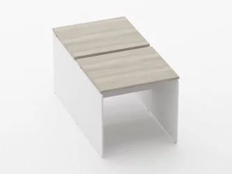 Письменный стол для двоих Дека ЛДСП каркас 75.145.08 Дуб Сантана светлый/Белый / Deka