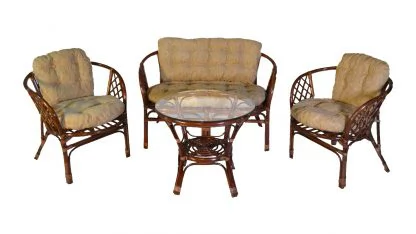 Комплект Багама с диваном, подушки светлые обычные Бахама10 орех матовый / Bahama10