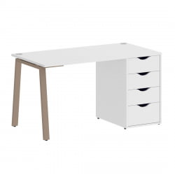 Стол письменный ХОМЕ ОФФИCЕ ВР.СП-3-138.4.А Белый Бриллиант/Мокко металл / HOME OFFICE VR.SP-3-138.4.A