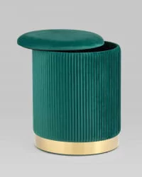 Банкетка Шарлотта с ящиком велюр Зеленый