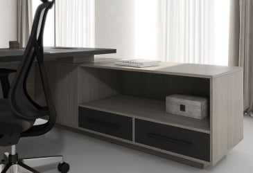 Кабинет руководителя ВЕЛИОН №1 Яшма черный Дуб Сильвер / VELION