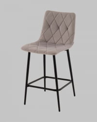 Стул полубарный Одди Диамонд велюр светло-серый / Diamond