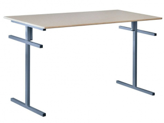 Стол обеденный универсальный с подвесами для 2 скамеек 1500х700 мм Пластик Бук/Металл Коричневый