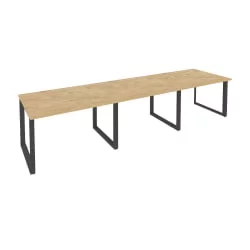 Стол переговорный (3 столешницы) ОНИКС О.МО-ПРГ-3.2 Тиквуд Светлый/Антрацит / ONIX O.MO-PRG-3.2