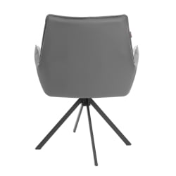 Кресло Мурано/Мурано опора 360, велюр/букле (ХЙП)/Экокожа, светло-серый/графит / Murano/Мурано (HYP)/Экокожа,