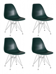 Стул обеденный ДОБРИН ДСР (ножки хром, цвет тёмно-зеленый (Г-13)) 4 шт / DOBRIN DSR (G-13))
