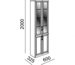 Шкаф Остин Библиотека Модуль №5 Ясень шимо светлый/белый