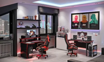 Компьютерный стол СКИЛЛ СТГ 1390 Красный / SKILL STG