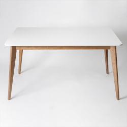 Стол обеденный Пегас 120кс75 Эмаль белая Морилка Дуб золотой / 120x75