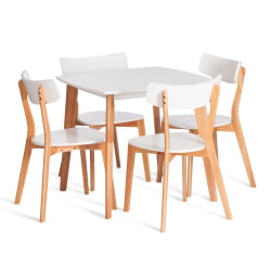 Стул Cлаире сиденье МДФ, опоры дерево гевея, белый / натуральное дерево, 48 кс 49,5 кс 81,5 кс СХ44см / Claire x x x SH44см