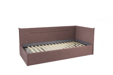 Кровать  0.9 Альба (Тахта) КМ.Т-16 пудра (велюр) / КМ.T-16