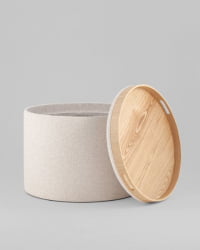 Пуф с ящиком Хюгге Л букле бежевый / L