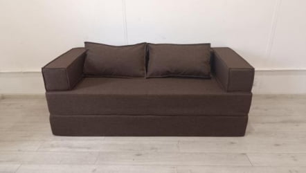 Диван прямой бескаркасный Хит (Берхоусе) Цвет фасада: Кофе; Тип: Прямой; Материал фасада: Рогожка / (Berhouse)