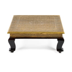 Столик Сеcрет Де Маисон ГОЛДЕН ХАВЕЛЙ ( мод. БДЖ-002) дерево манго, 46х46кс18, этническая чеканка / Secret De Maison GOLDEN HAVELY mod. BJ-002) 46х46x18,