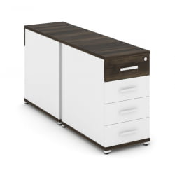 Тумба двухсторонняя опорная приставная с 4-мя ящиками CОНCЕПТ CН.ДТГО-002 Б/В Дуб Мали Белый бриллиант Белый / CONCEPT CN.DTGO-002 B/W