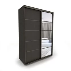 Шкаф с зеркалом Акцент-Квадро Д 1600х600  Венге/Бронза