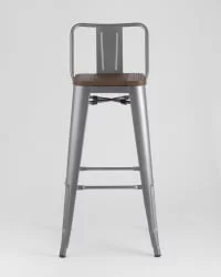 Стул барный Толикс Воод 75.5  со спинкой Серебристый / Tolix Wood