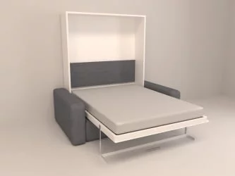 Диван-кровать трансформер Смарт 1 с пуфом К 1400 Ясень шимо темный