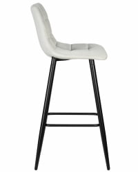 Стул барный ДОБРИН НИCОЛЕ (черные матовые ножки, светло-серый велюр (108-52)) / DOBRIN NICOLE