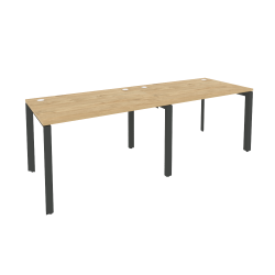 Рабочая станция на П-образном м/к ОНИКС О.МП-РС-2.2.8 Тиквуд Светлый/Антрацит / ONIX O.MP-RS-2.2.8