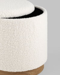 Пуф с ящиком Долли Л тедди Белый / L