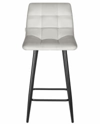 Стул полубарный ДОБРИН ОЛИВИА (черные матовые ножки, светло-серый велюр (108-52)) / DOBRIN OLIVIA