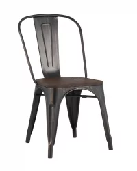 Стул Толикс Воод 850 Черная патина с золотом / Tolix Wood