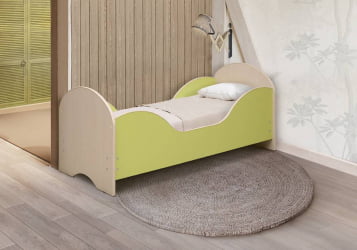 Детская кровать от 3 до 7 лет Малышка №7 600*1400 Дуб молочный/Синий