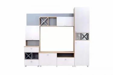 Стенка Сканди Ясень Анкор Светлый Дуб Крафт Золотой