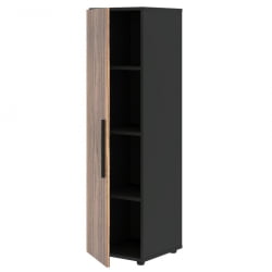 Шкаф-колонка с глухой средней дверью (левый) ВЕЛИОН ВЕНЕЕР ВРМCС 40.1 Л Американский орех Яшма черная / VELION VENEER VRMCS L