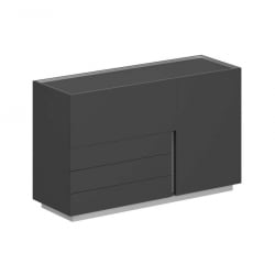 Шкаф левый Оливер ОЛ-20-14.ОС.ОС.ОС.Л Оникс серый / Oliver OL-20-14.OS.OS.OS.L